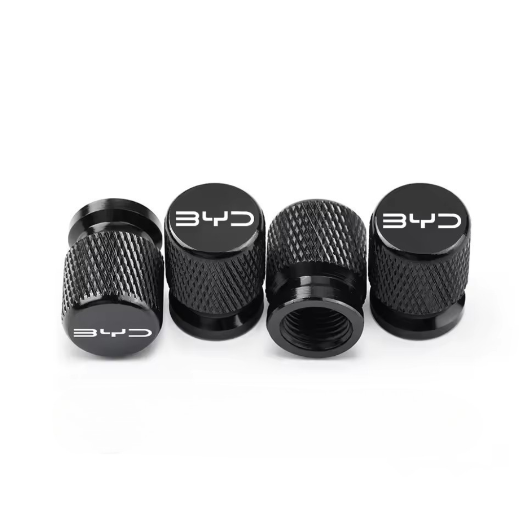 BYD Tyre Valve caps Tire stem black cap protector wheel rim Seal Shark dolphin atto3 aluiminium 3