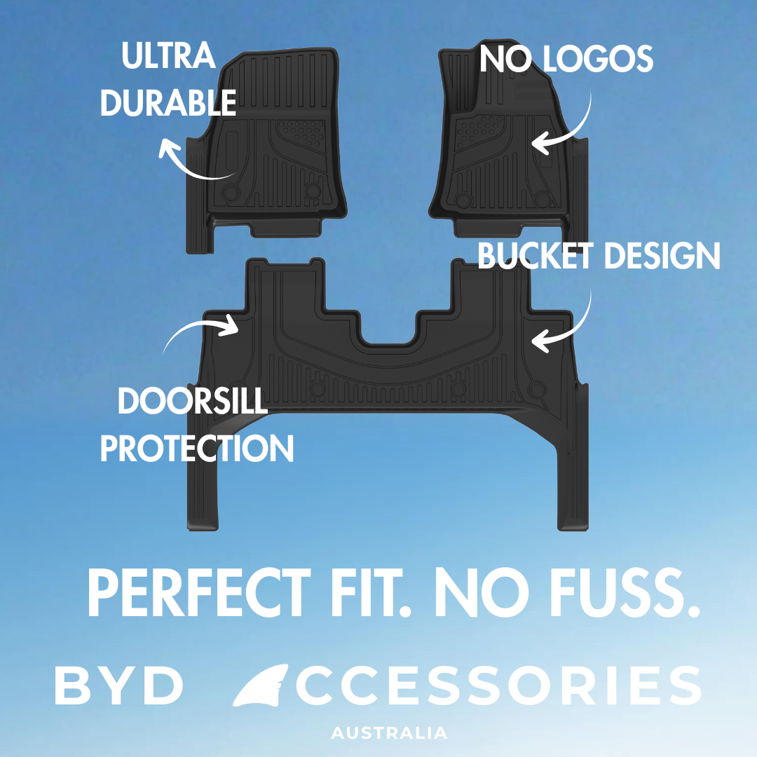 BYD Shark 6 Premium 3D Custom Moulded Floor Mats with Extended Sides