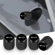BYD Tyre Valve Caps - High Grade Aluminium & Acrylic Logo  - Design C