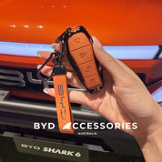 Premium Designer Alloy Remote Key Case in Tangerine
