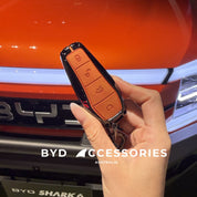 Premium Designer Alloy Remote Key Case in Tangerine