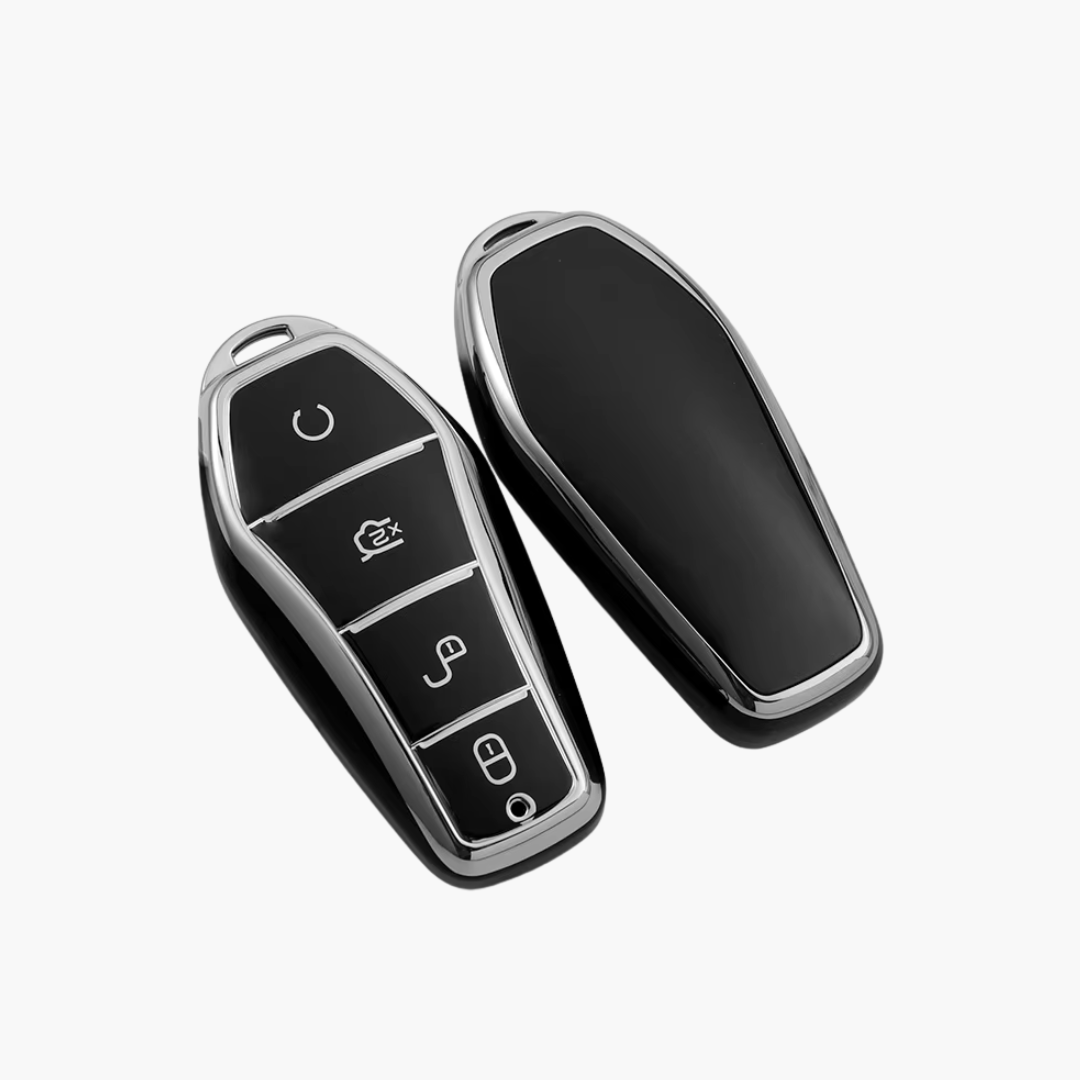 BYD KEY FOB REMOTE CASE PROTECTION KEYLESS ENTRY COVER CASE ACCESSORIES ACCESSORY PROTECTOR SHARK SEAL SEALION ATTO3 PREMIUM DESIGNER COVER BLACK 2