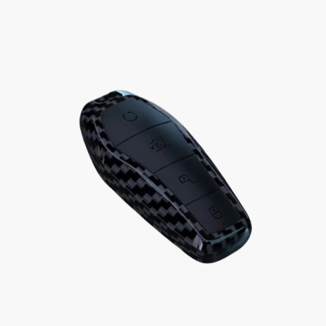 BYD KEY FOB REMOTE CASE PROTECTION KEYLESS ENTRY COVER CASE ACCESSORIES ACCESSORY PROTECTOR SHARK SEAL SEALION ATTO3 PREMIUM DESIGNER COVER BLACK CARBON FIBRE 