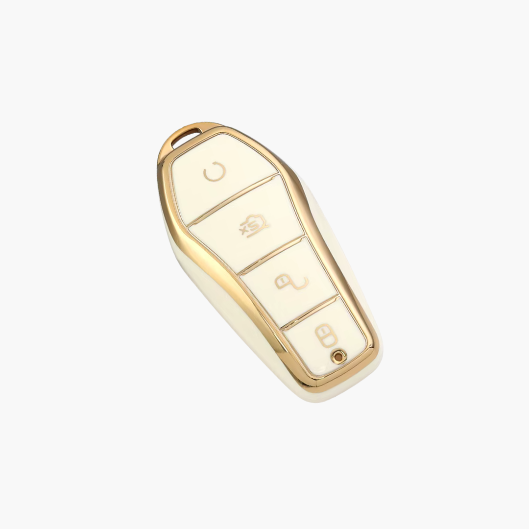 BYD KEY FOB REMOTE CASE PROTECTION KEYLESS ENTRY COVER CASE ACCESSORIES ACCESSORY PROTECTOR SHARK SEAL SEALION ATTO3 PREMIUM DESIGNER COVER CREAM 