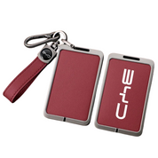 BYD NFC KEY FOB REMOTE CASE ALLOY METAL LEATHER KEYCHAIN PROTECTION KEYLESS ENTRY COVER CASE ACCESSORIES ACCESSORY PROTECTOR SHARK SEAL SEALION ATTO3 PREMIUM DESIGNER COVER