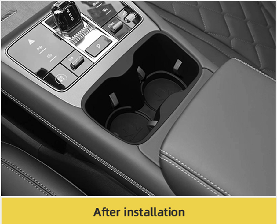 BYD SEALION 7 2025 CUP HOLDER COVER ANTISLIP PLASTIC CONSOLE TRAY PROTECTIVE ACCESSORY DRINK WIRELSS CHARGER TPE VEHICLE BLACK CUSTOM MADE 2