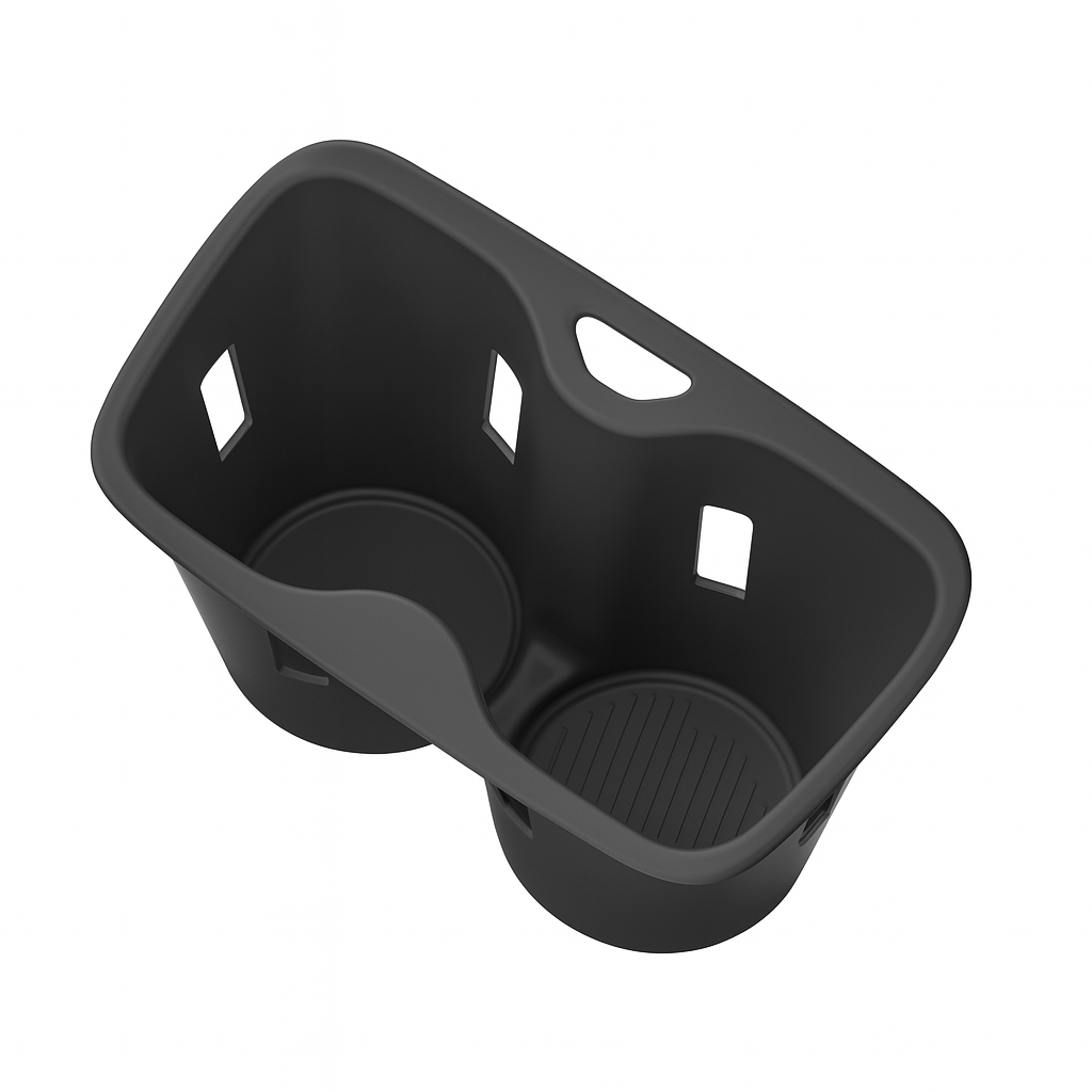 BYD SEALION 7 2025 CUP HOLDER COVER ANTISLIP PLASTIC CONSOLE TRAY PROTECTIVE ACCESSORY DRINK WIRELSS CHARGER TPE VEHICLE BLACK CUSTOM MADE 4