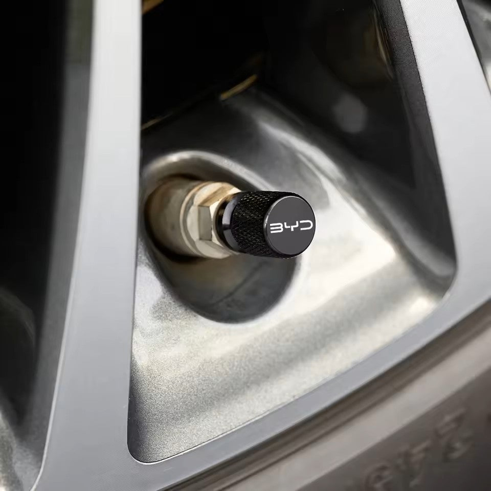 BYD Tyre Valve caps Tire stem black cap protector wheel rim Seal Shark dolphin atto3 aluiminium 5