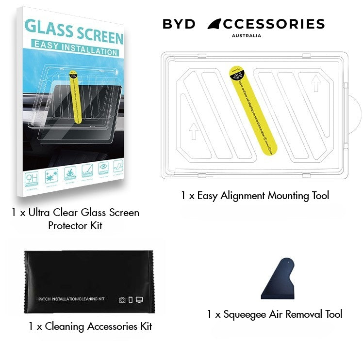 BYD Shark 6 Tempered Ultra Clear Glass Screen Protector with Easy Alignment Mounting Tool