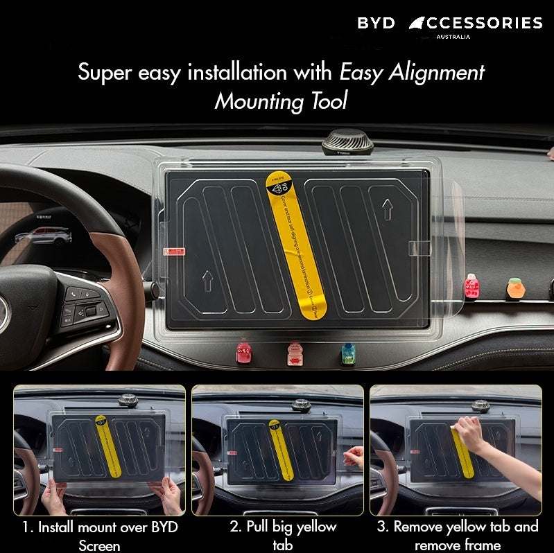BYD Shark 6 Tempered Ultra Clear Glass Screen Protector with Easy Alignment Mounting Tool