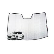 Car sunshade with a car illustration on a white background