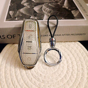 Luxury BYD Protective Key Cover in Diamonte and Sliver Finish