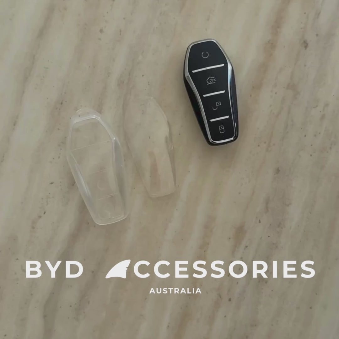 Luxury BYD Protective Key Cover in Clear Transparent